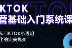 Tiktok实操进阶课程，体验从tiktok小透明到大佬的完美蜕变