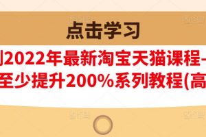 樊剑2022年最新淘宝天猫课程-转化率至少提升200%系列教程(高级)