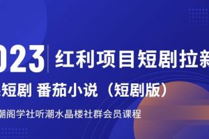 2023红利项目短剧拉新，听潮阁学社月入过万红果短剧番茄小说CPA拉新项目教程【揭秘】