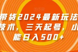 图文带货2024最新玩法，破播放技术，三天起号，小白也能日入500+【揭秘】