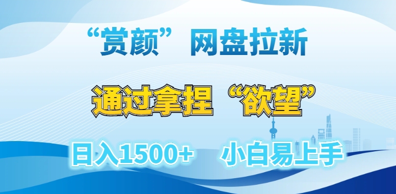 “赏颜”网盘拉新赛道，通过拿捏“欲望”日入1500+，小白易上手【揭秘】