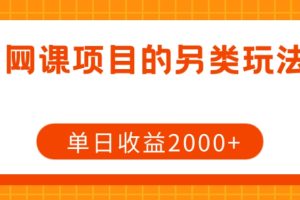 网课项目的另类玩法，单日收益2000+【揭秘】