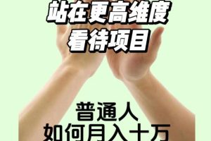 2023最火项目：站在更高维度看待项目，普通人如何月入十万【揭秘】