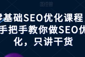 零基础SEO优化课程，手把手教你做SEO优化，只讲干货